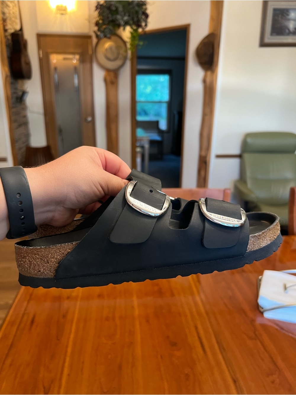 Birkenstock Arizona Big Buckle Oiled Leather Black 39 Regular - Picture 4 of 13